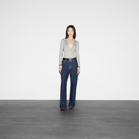 Denim pant with Gucci label