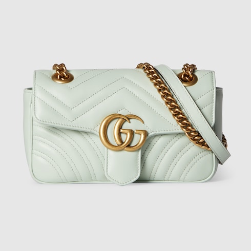 GG Marmont Mini-Tasche aus Matelassé-Leder in hellgrünes Leder | GUCCI® DE
