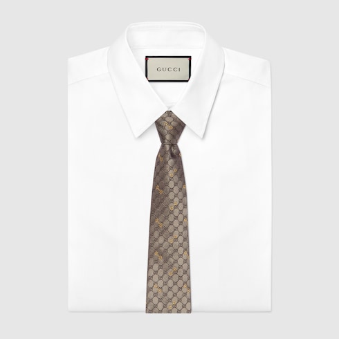 GG silk jacquard tie