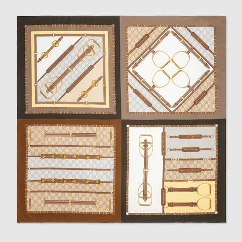 Printed silk twill carré