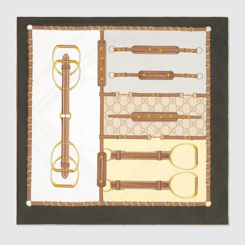 Printed silk twill carré