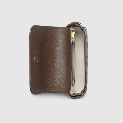 Ophidia super mini shoulder bag in beige and ebony Supreme | GUCCI® US