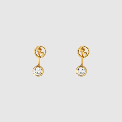 GUCCI Blondie earrings グッチ レディース イヤリング Gucci Blondie crystal earrings in yellow gold-toned metal