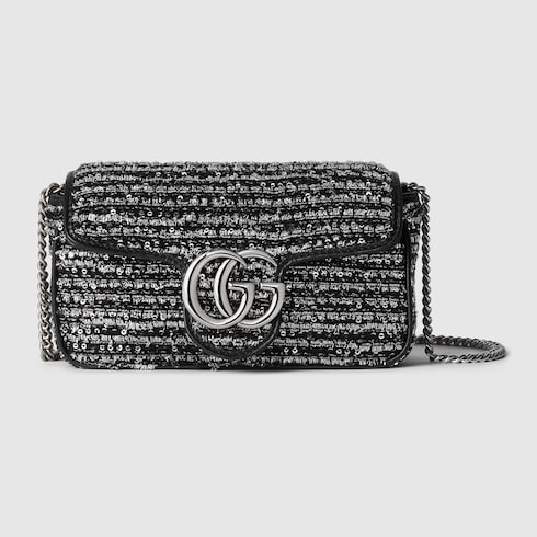 Mini borsa a spalla GG Marmont ricamata 