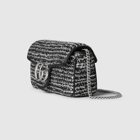 Mini borsa a spalla GG Marmont ricamata 