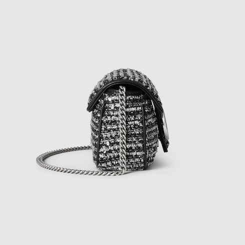 Sac à épaule GG Marmont avec broderies mini format