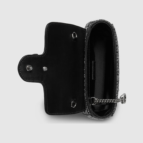 Mini borsa a spalla GG Marmont ricamata 