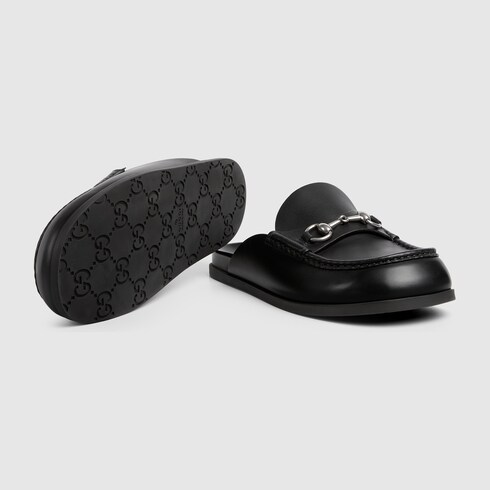 Men s Horsebit mule in black leather GUCCI FI