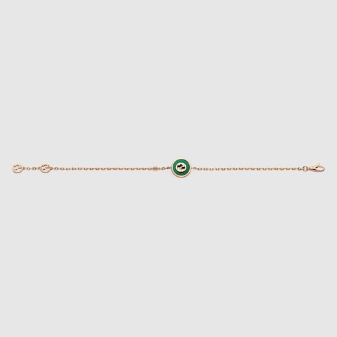 Gucci Interlocking系列玫瑰色18K金手链