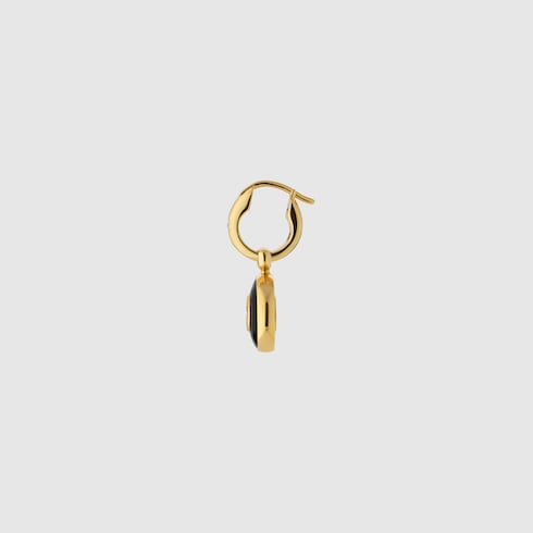 Gucci Interlocking系列18K金环形耳环