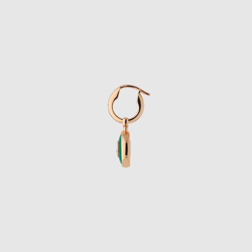Gucci Interlocking系列玫瑰色18K金环形耳环
