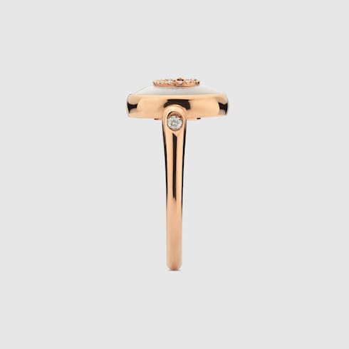 Anello Gucci Interlocking in oro 18 carati con diamanti
