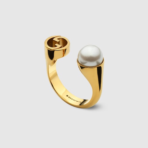 Anello Gucci Blondie con perla in resina