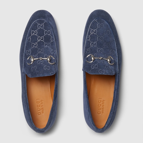 Herrenloafer mit Horsebit in dunkelblaues Wildleder | GUCCI® DE