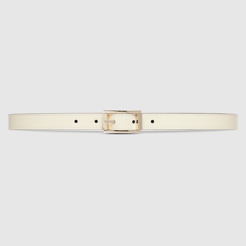 Thin top Gucci White Leather Belt