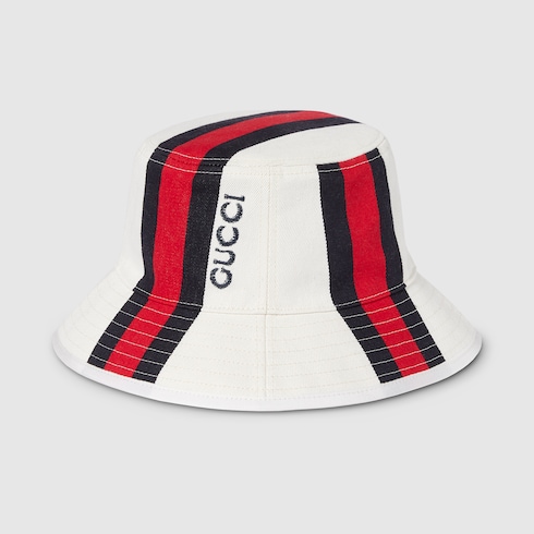 Bucket Hat With Web In White GUCCI NZ bucket-hat-with-web-in-white-gucci-nz