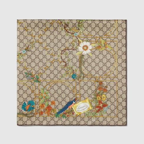 Gucci floral silk scarf best sale