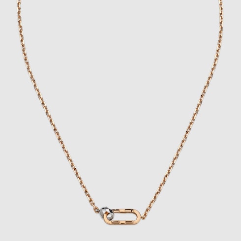 Gucci Link to Love chain necklace in Undefined Rose Gold White 