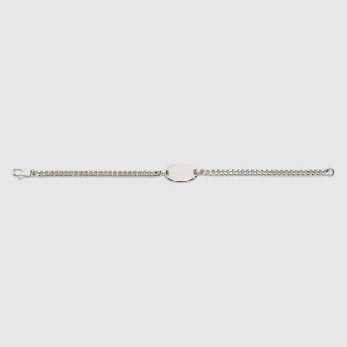 Trademark chain bracelet with tag in 925 sterling silver