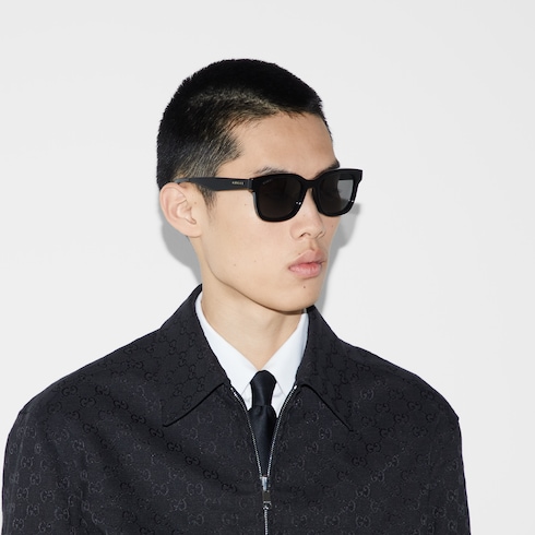 Specialized fit square sunglasses in black | GUCCI® SG