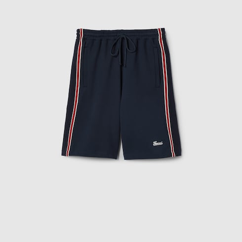 Cotton jersey basketball shorts in Blue Ready to wear GUCCI SI
