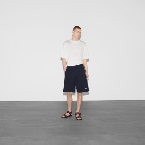 Cotton jersey basketball shorts in Blue Ready-to-wear