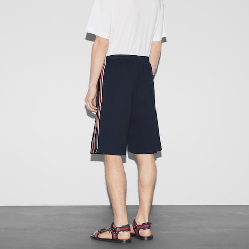 Cotton jersey basketball shorts in Blue Ready-to-wear
