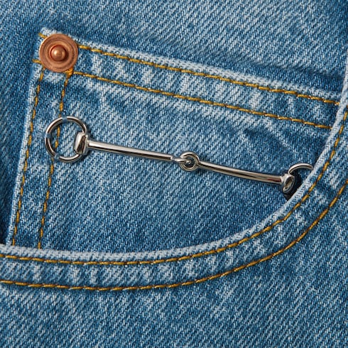 Shorts aus Denim mit normaler Passform und Horsebit