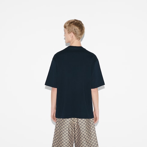 T-shirt in jersey di cotone con stampa Gucci
