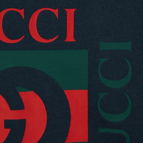 Cotton jersey T-shirt with Gucci print Detail 7