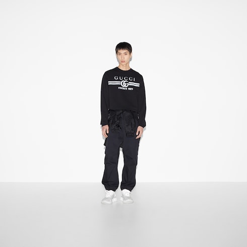 Sweat-shirt en jersey de coton à imprimé