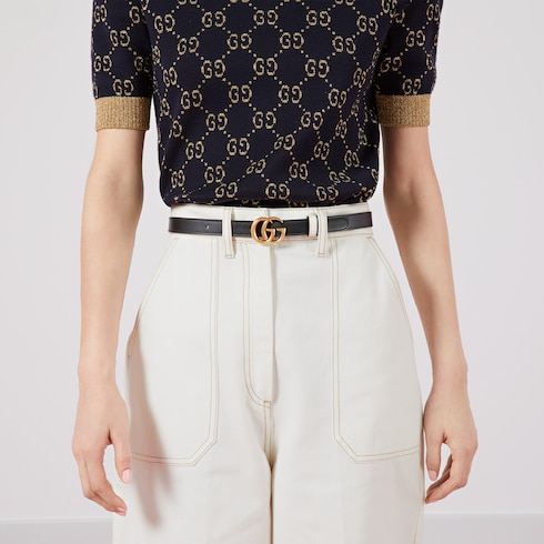 Cintura sottile reversibile GG Marmont