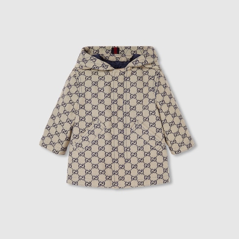 Baby GG canvas hooded zip jacket