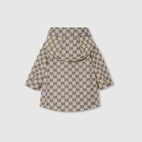 Baby GG canvas hooded zip jacket