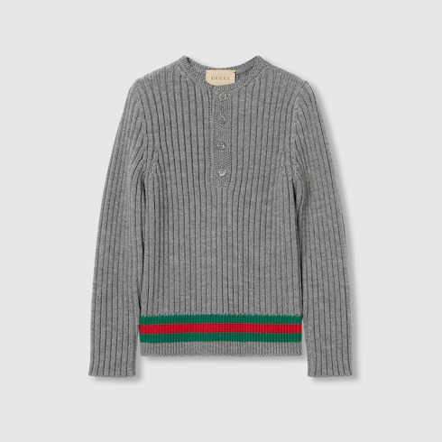 Maglia bambino in lana a coste