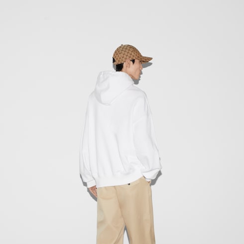 Cotton jersey hooded sweatshirt