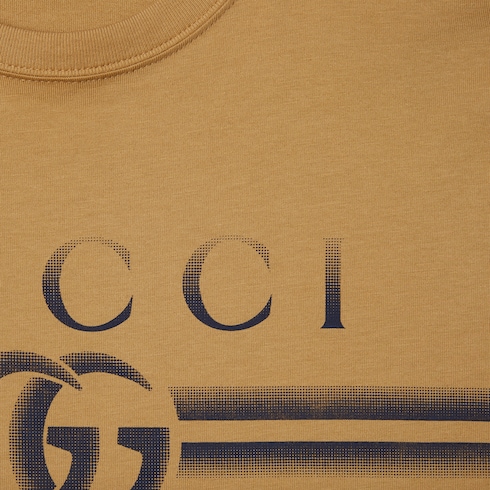 Cotton jersey T-shirt with Gucci print Detail 7