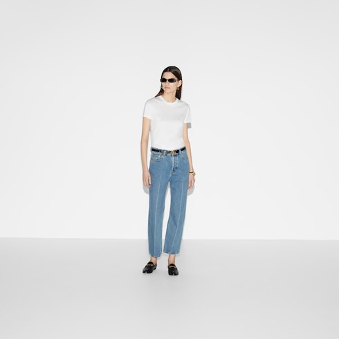 T-shirt en jersey de coton brodé
