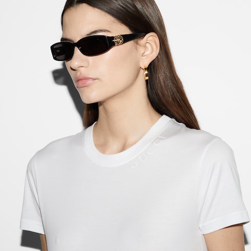 T-shirt in jersey di cotone ricamato
