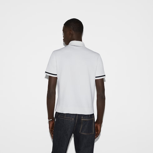 Poloshirt aus Baumwollstrick mit Intarsie