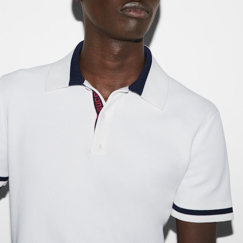 Polo en maille de coton avec intarsia