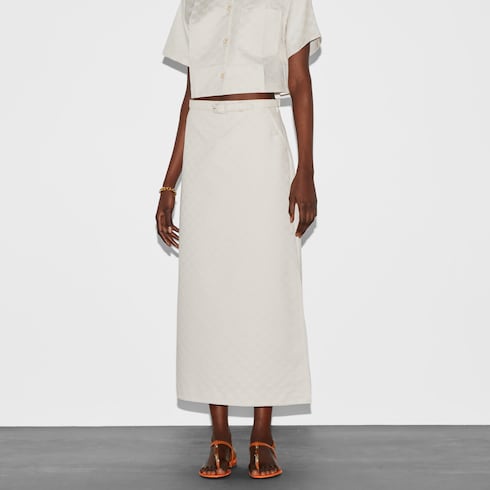 Jupe en gabardine de coton GG