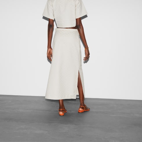 Jupe en gabardine de coton GG