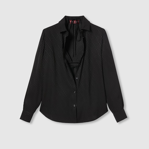 Bluse und BH aus Gucci Seidenjacquard