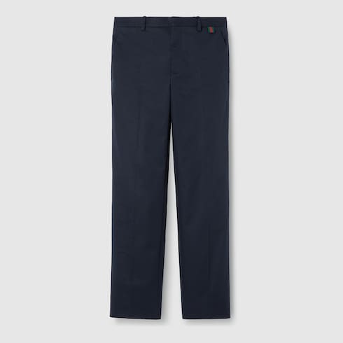 Pantalon en twill de coton double avec bande Web