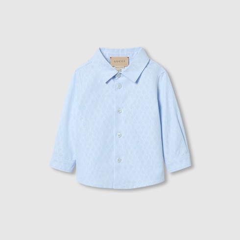 Baby Gucci cotton shirt in light blue GUCCI TR