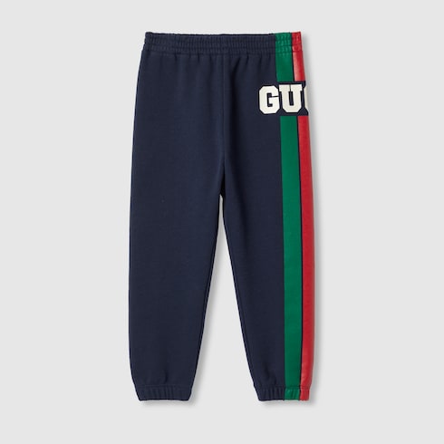 Children s cotton jogging pants in dark blue GUCCI Canada