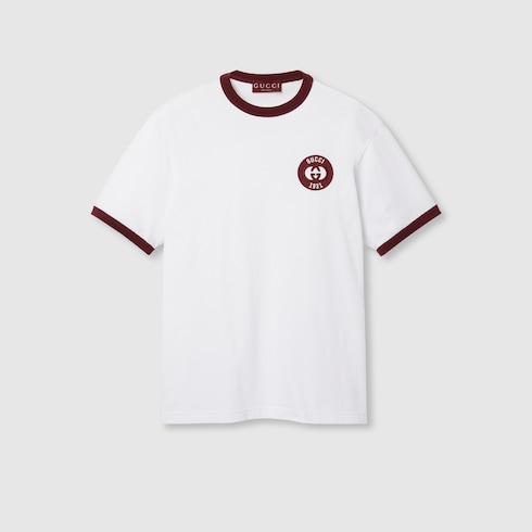 Cotton jersey T shirt in white GUCCI US