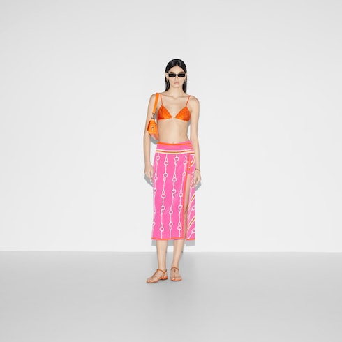 【2024】お歳暮・冬ギフト bikini jersey stretch GG in SI GUCCI® | Ready-to-wear Orange 水着・ラッシュガード