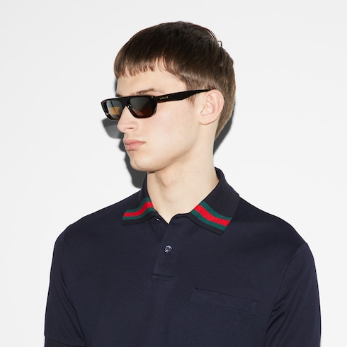 Cotton polo shirt with Web Detail 5